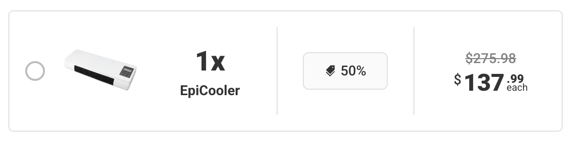 1x unit package epicooler